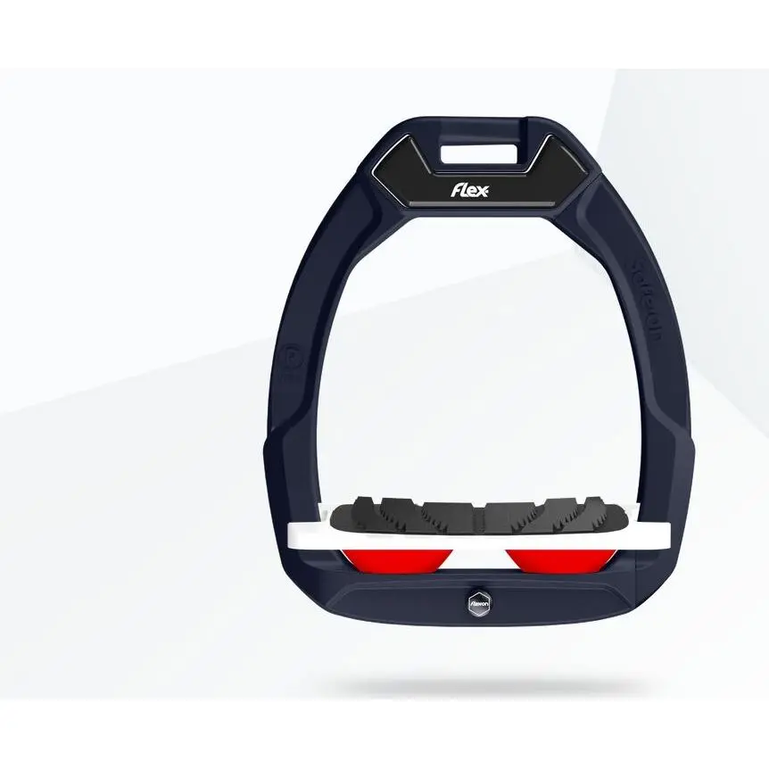 Sicherheitsreitsteigbügel Neigung Grip Rot/Weiß/Rot Flex-On Safe-On