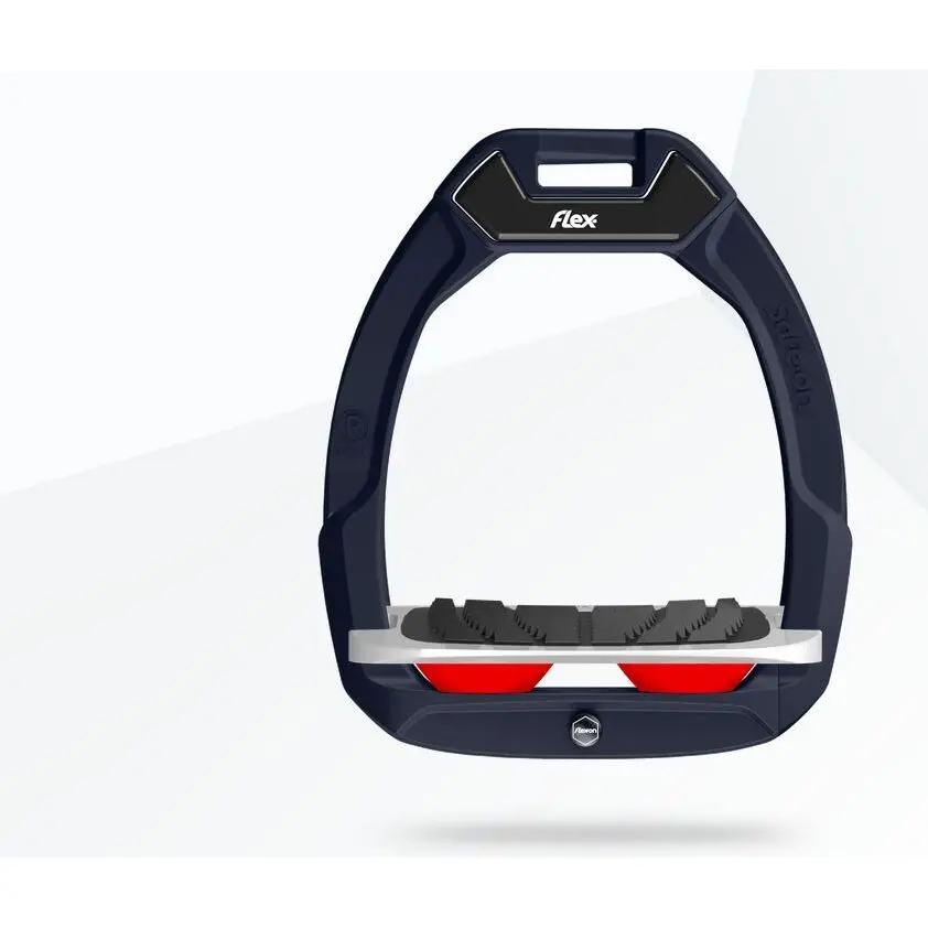 Sicherheitssteigbügel Reiten Schräg Grip Rot/Grau/Rot Flex-On Safe-On