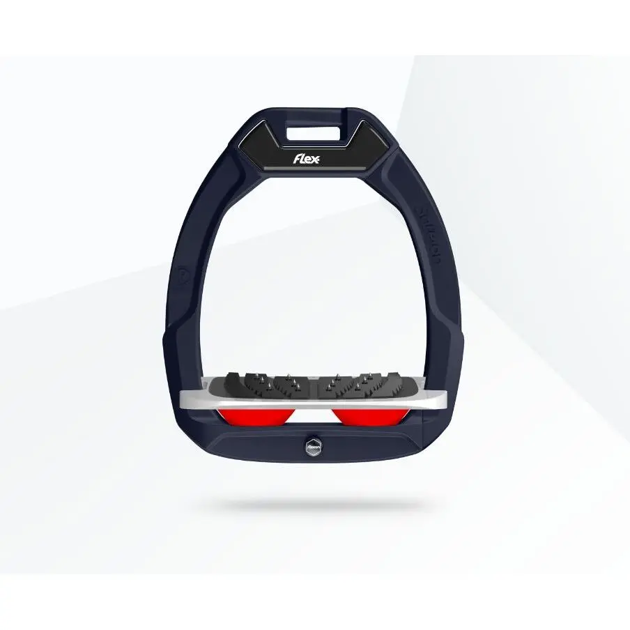 Sicherheitssteigbügel Reiten Neigungs Ultra Grip Rot/Grau/Rot Flex-On Safe-On