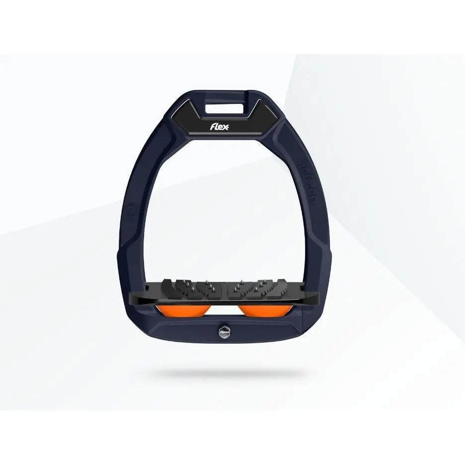 Sicherheitssteigbügel Reiten Geneigt Ultra Grip Rot/Schwarz/Orange Flex-On Safe-On