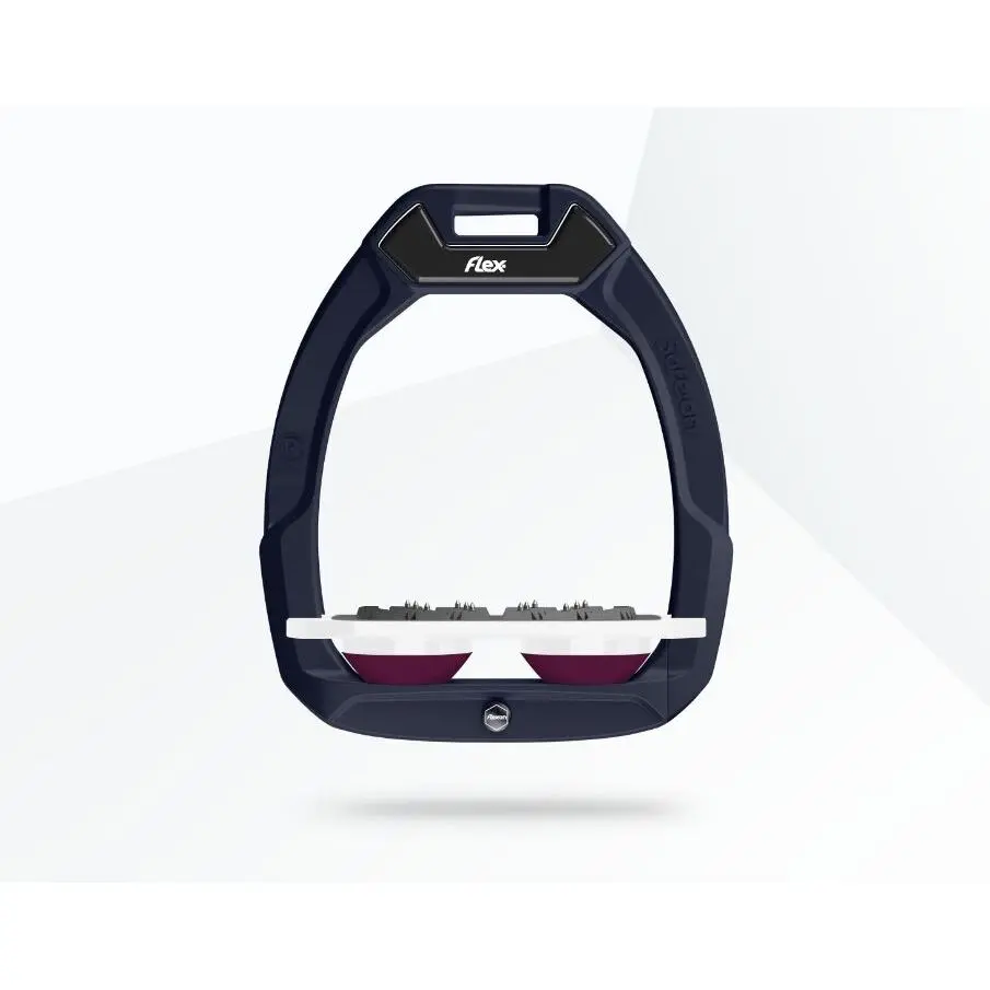 Sicherheitsreitsteigbügel Plat Ultra Grip Rot/Weiß/Purpur Flex-On Safe-On