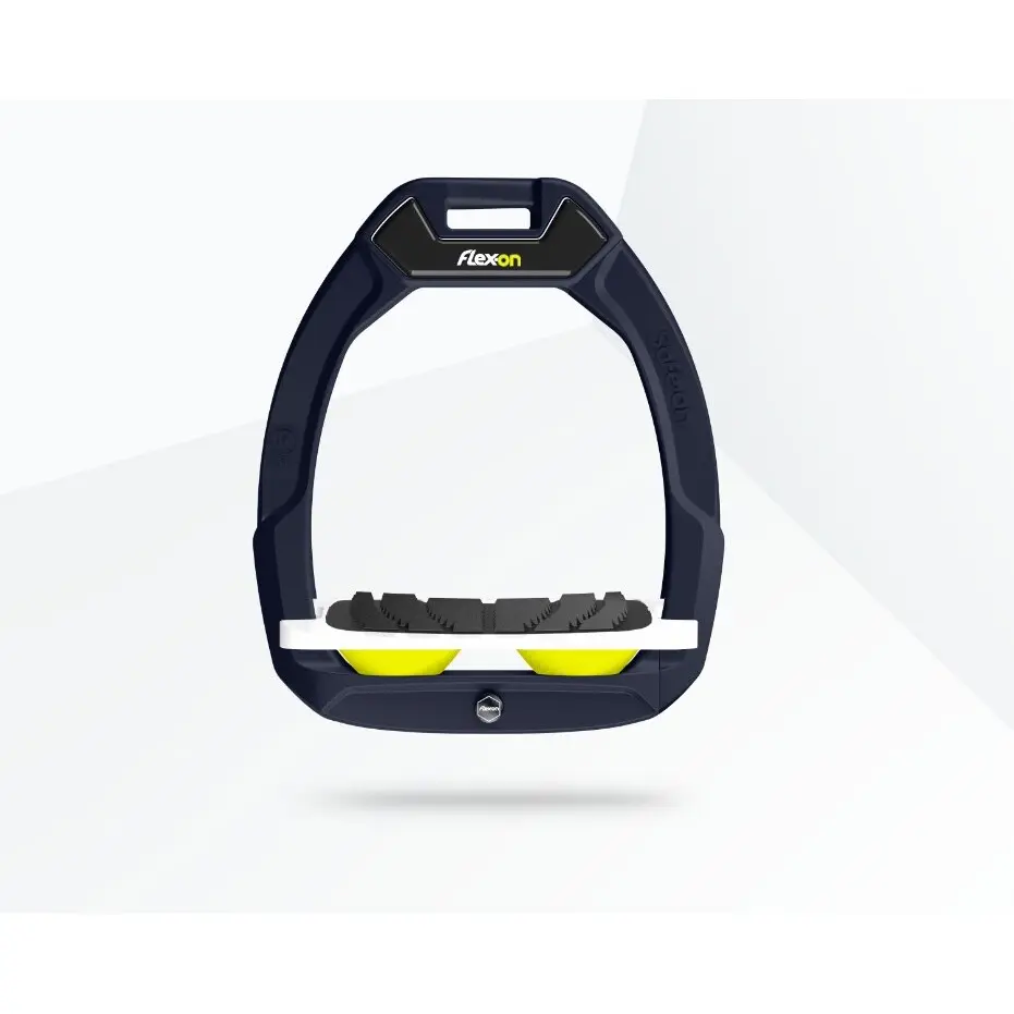Étriers de sécurité d’équitation Incliné Grip Vert/Blanc/Jaune Flex-On Safe-On