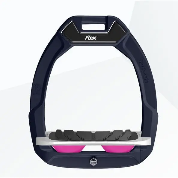 Sicherheitssteigbügel Reiten Schräg Grip Grün/Grau/Rosa Flex-On Safe-On