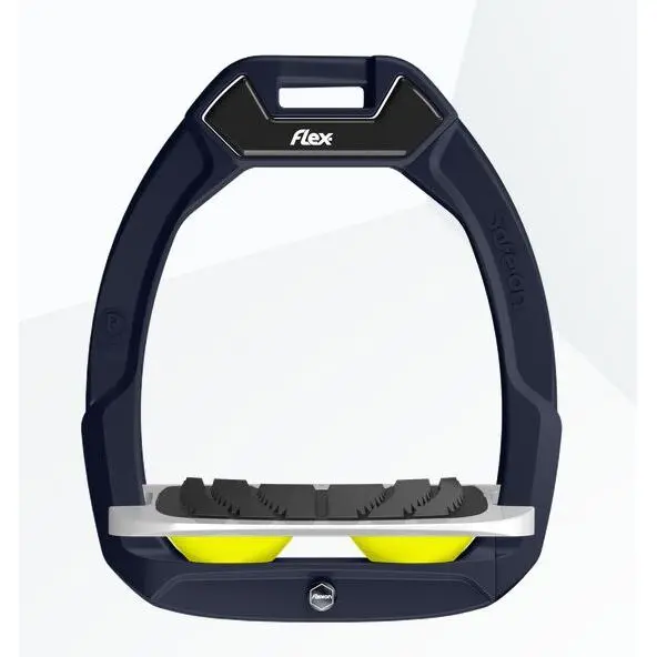 Sicherheitsreitsteigbügel schräg Grip Grün/Grau/Gelb Flex-On Safe-On