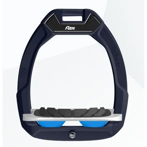 Sicherheitssteigbügel Reitposition Neigung Grip Grün/Grau/Blau Flex-On Safe-On