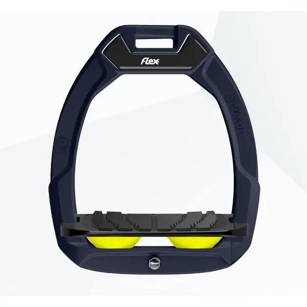 Étriers de sécurité d’équitation Incliné Grip Vert/Noir/Jaune Flex-On Safe-On