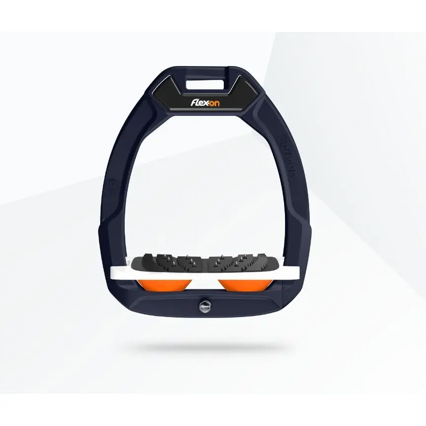 Sicherheitsreitsteigbügel Ultra Grip Neigung Grün/Weiß/Orange Flex-On Safe-On