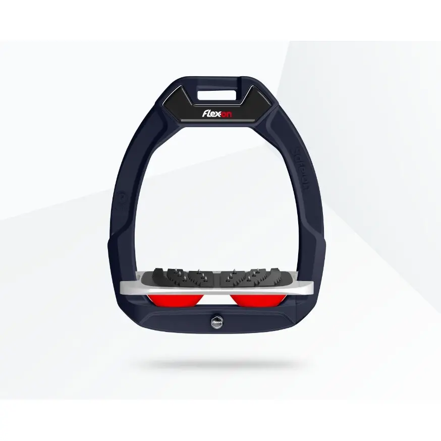 Sicherheitssteigbügel Reiten Neigungs-Ultra Grip Grün/Grau/Rot Flex-On Safe-On