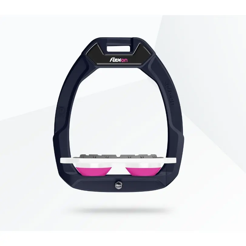 Étriers de sécurité d’équitation Plat Grip Vert/Blanc/Rose Flex-On Safe-On