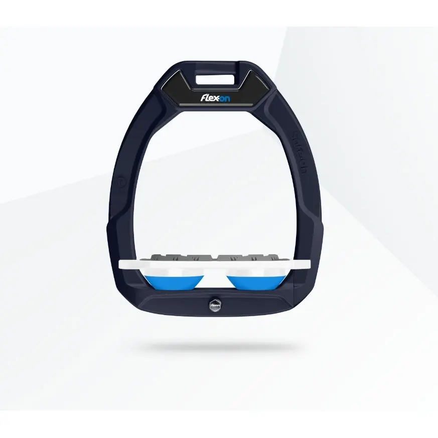 Sicherheitseisen Reitkunst Flach Grip Grün/Weiß/Blau Flex-On Safe-On