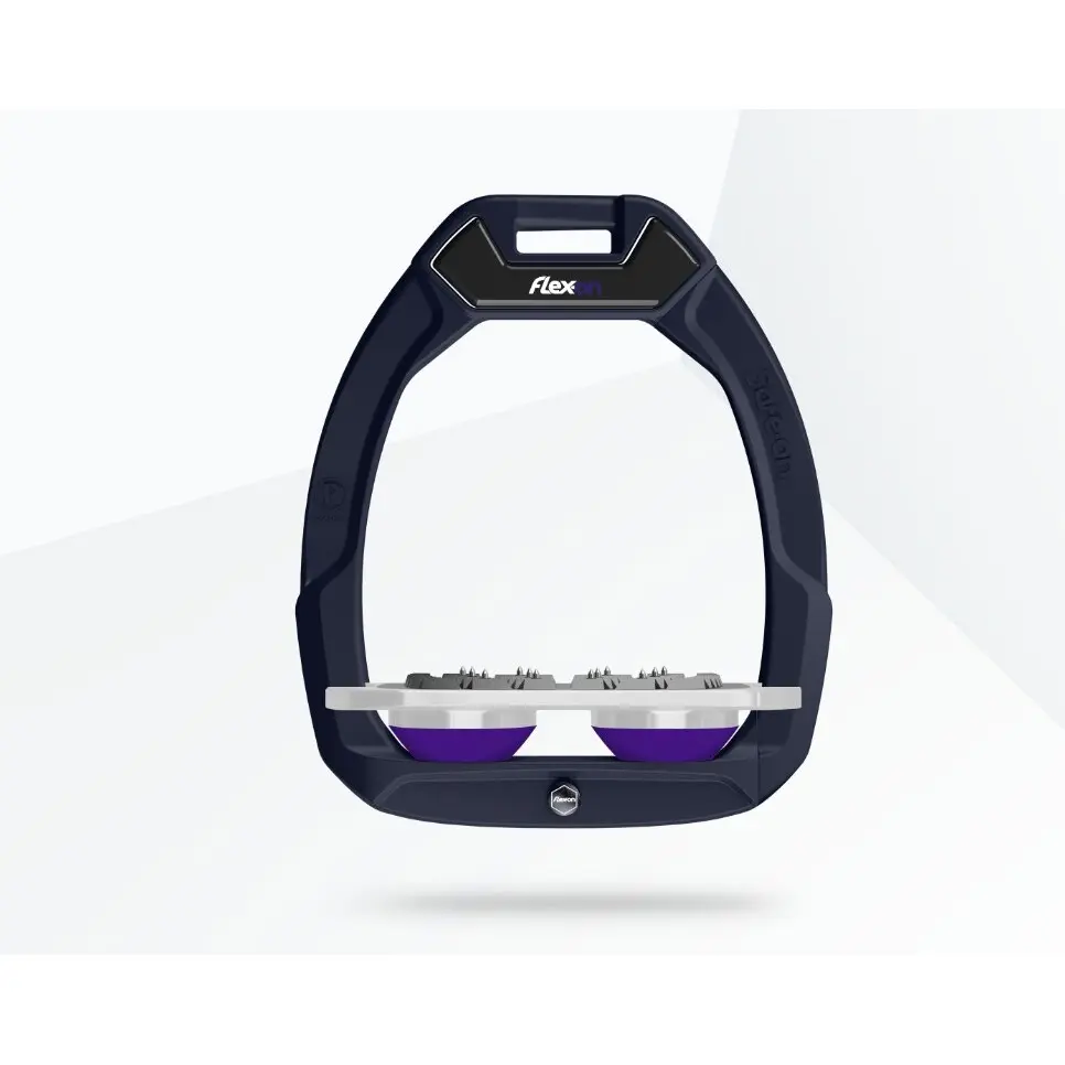 Étriers de sécurité d’équitation Plat Grip Vert/Gris/Violet Flex-On Safe-On