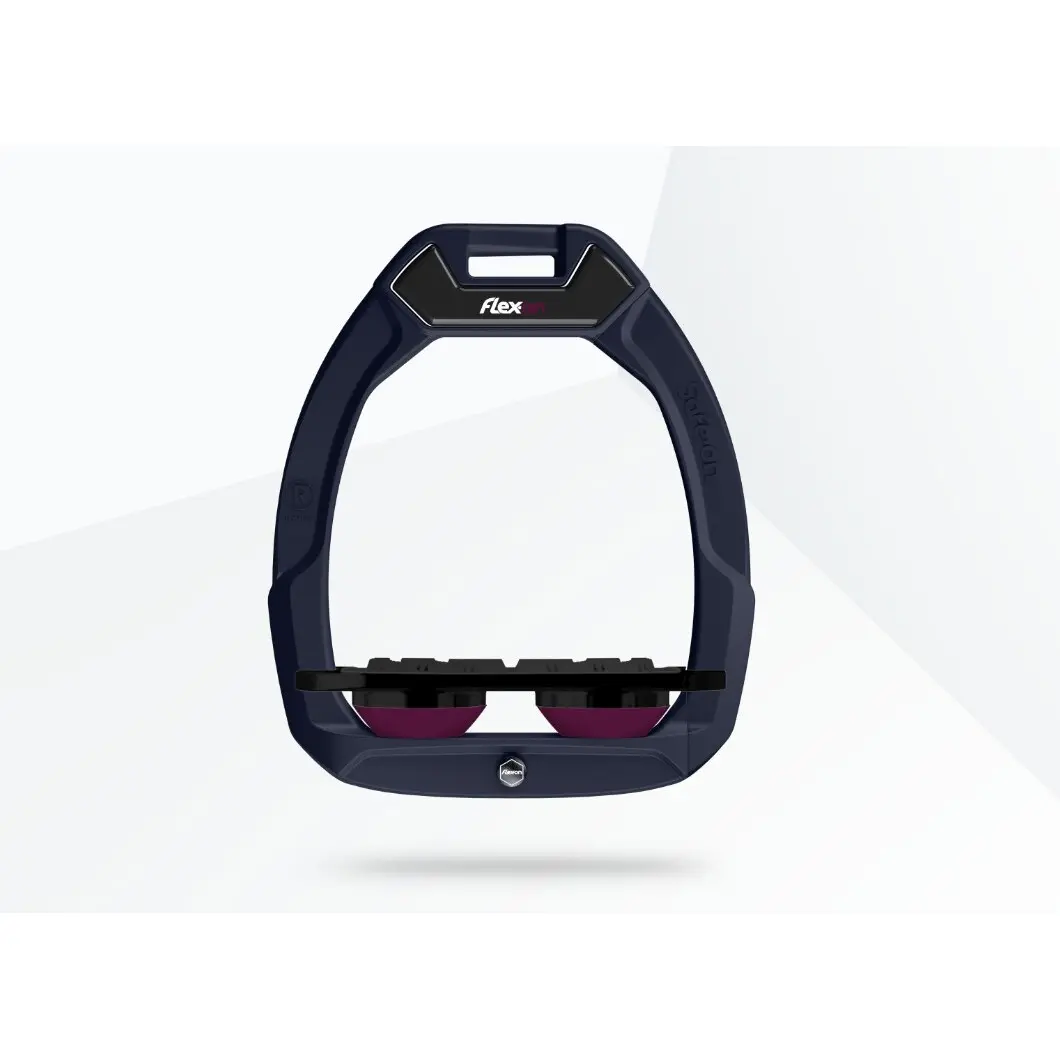 Sicherheitsreitsteigbügel Plat Grip Grün/Schwarz/Purpur Flex-On Safe-On