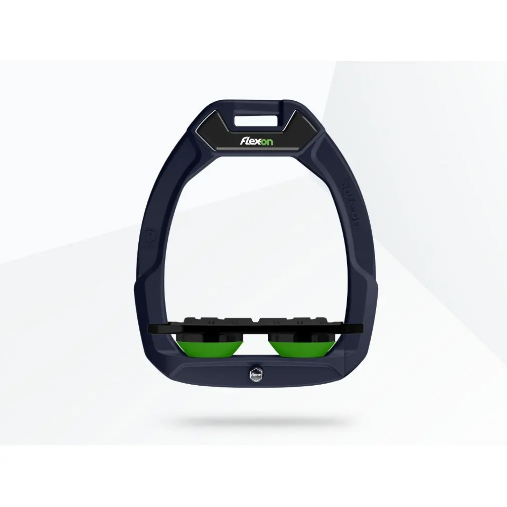 Étriers de sécurité d’équitation Plat Grip Vert/Noir/Vert Flex-On Safe-On