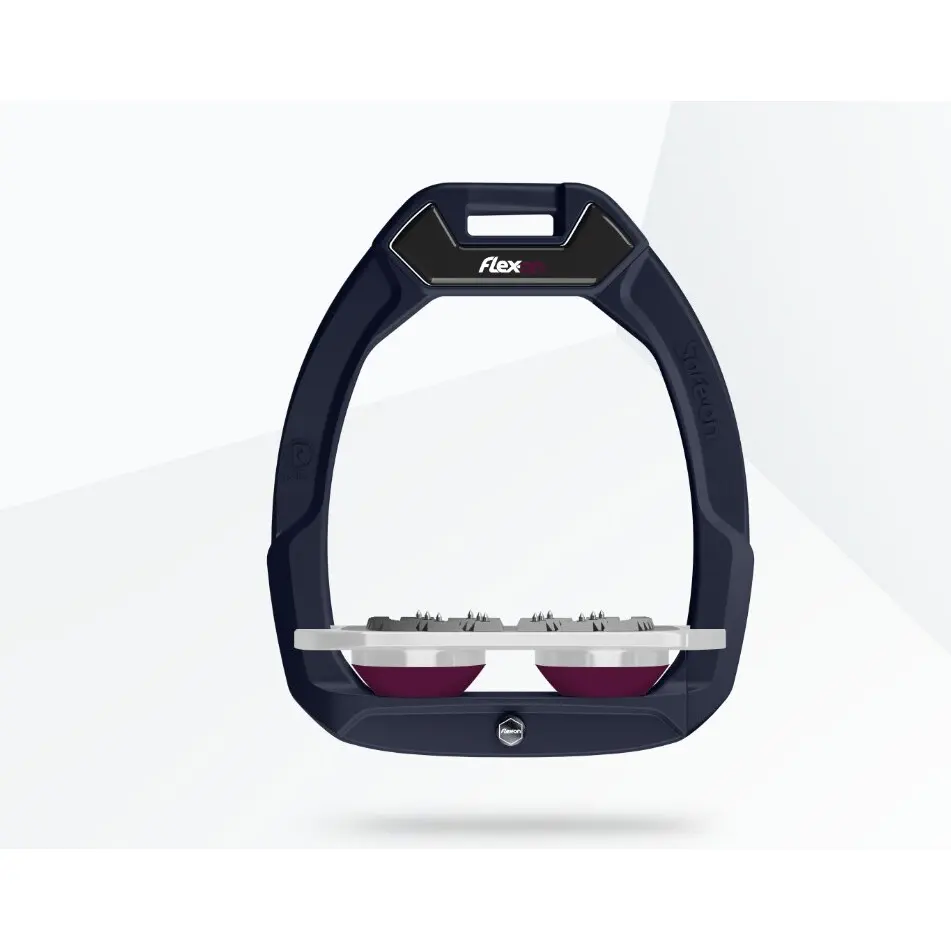 Sicherheitssteigbügel Reiten Flach Ultra Grip Grün/Grau/Plum Flex-On Safe-On