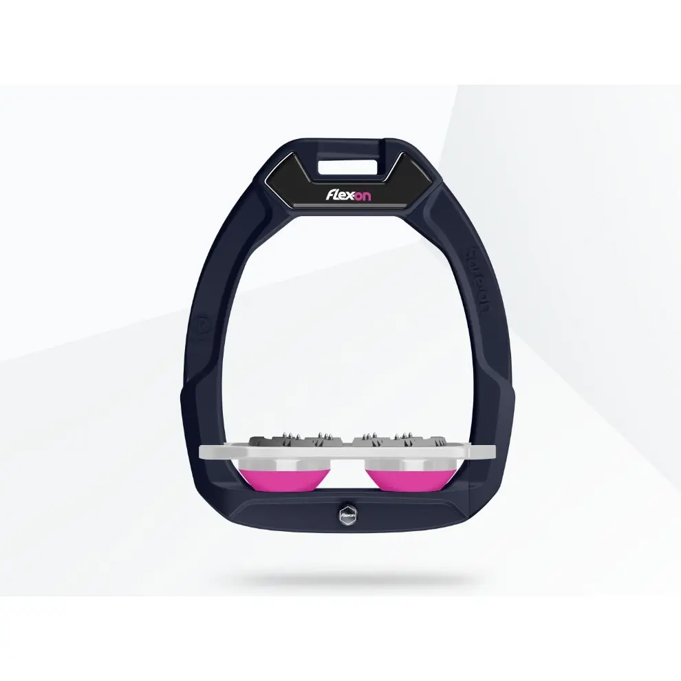 Sicherheitssteigbügel Reiterei Flach Ultra Grip Grün/Grau/Rosa Flex-On Safe-On