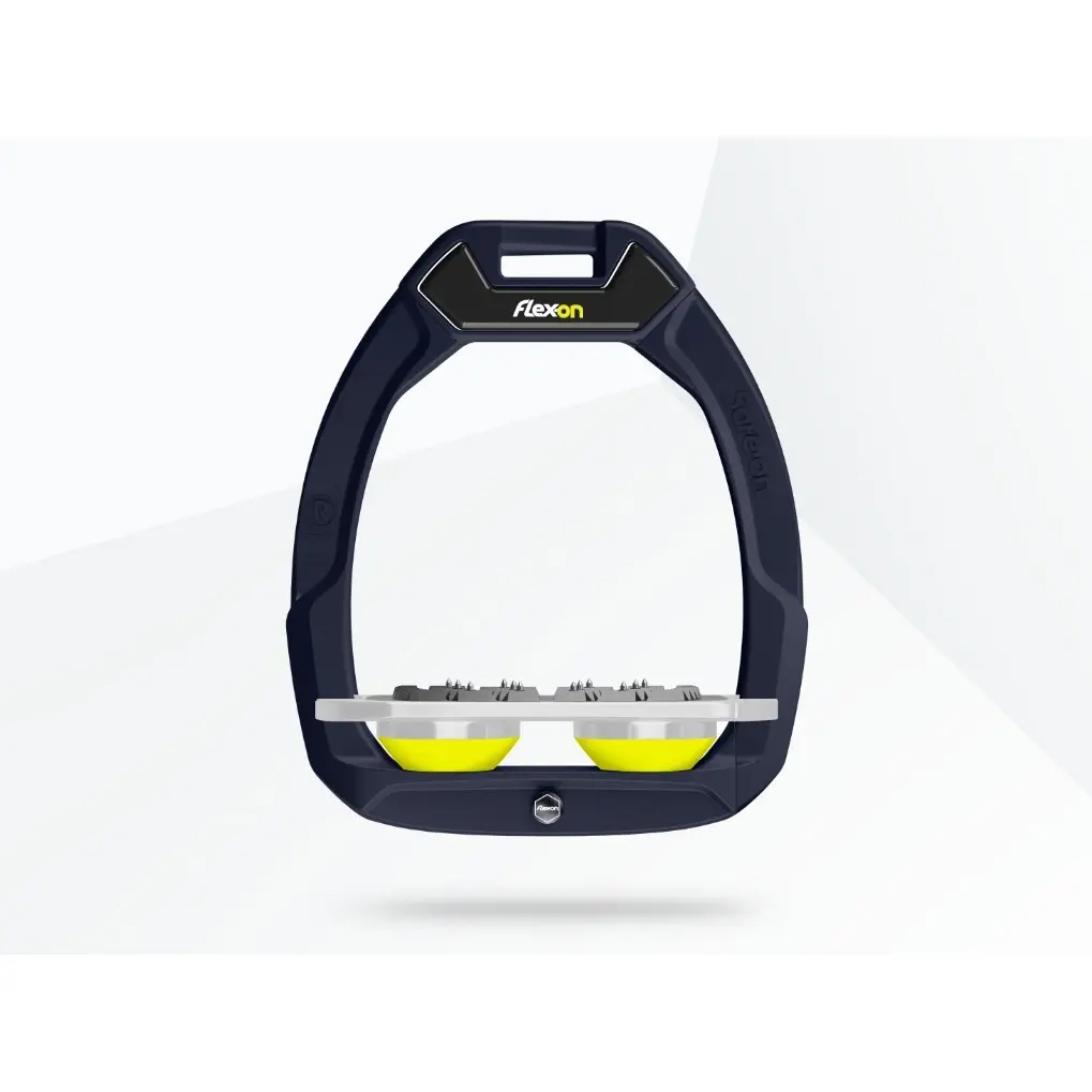 Sicherheitssteigbügel Reiten Flach Ultra Grip Grün/Grau/Yellow Flex-On Safe-On