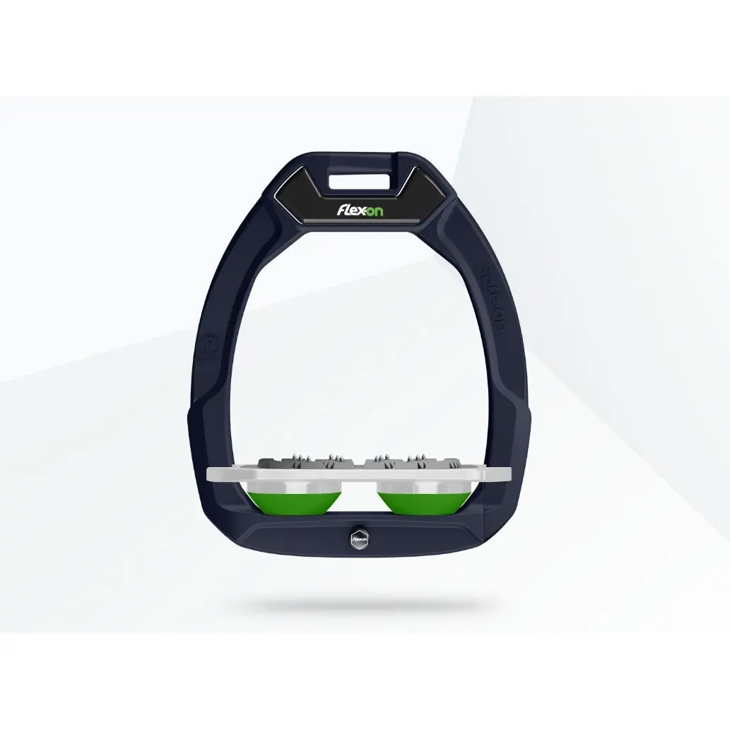 Étriers de sécurité d’équitation Plat Ultra Grip Vert/Gris/Vert Flex-On Safe-On