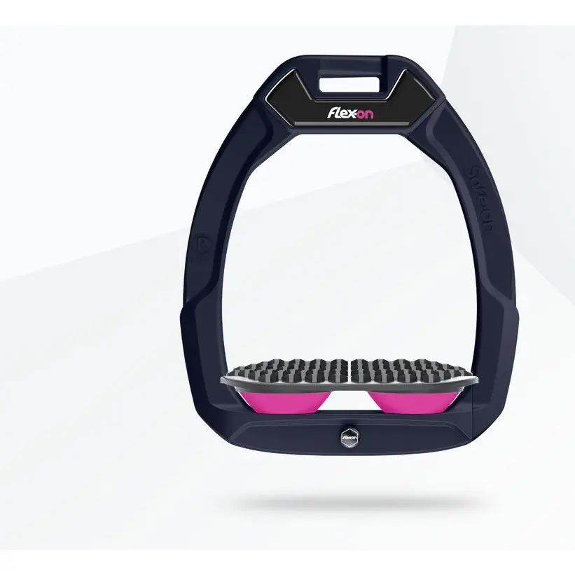 Sicherheitssteigbügel Reiten Endurance Blau/Grau/Rosa Flex-On Safe-On