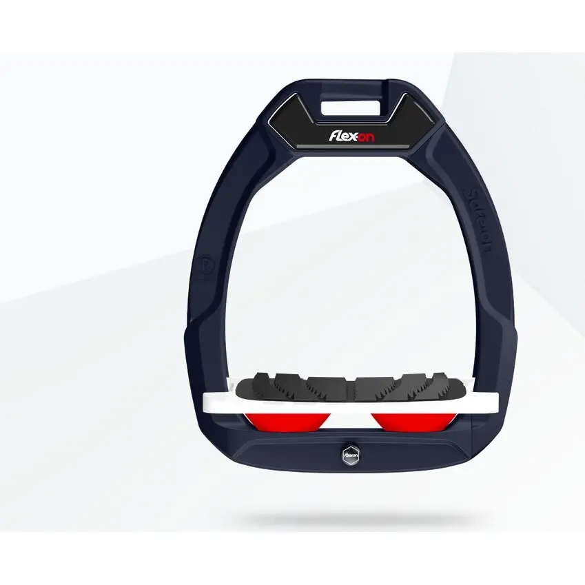 Sicherheitssteigbügel Reiten Neigung Grip Blau/Weiß/Rot Flex-On Safe-On