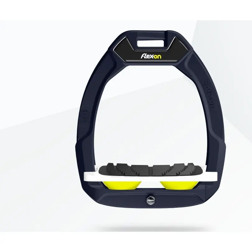 Sicherheitssteigbügel Reiten Neigung Grip Blau/Weiß/Gelb Flex-On Safe-On