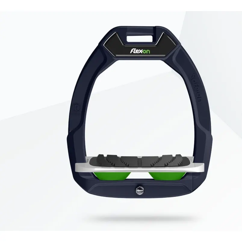 Sicherheitssteigbügel Reiten Neigung Grip Blau/Weiß/Grün Flex-On Safe-On