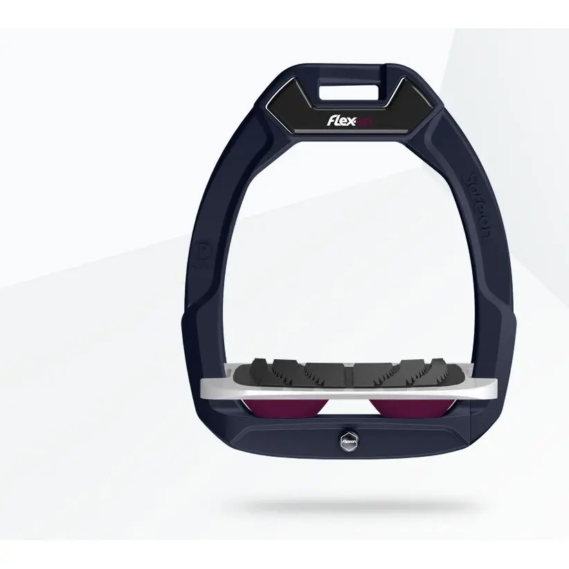 Sicherheitssteigbügel Reitern Neigender Grip Blau/Grau/Plum Flex-On Safe-On