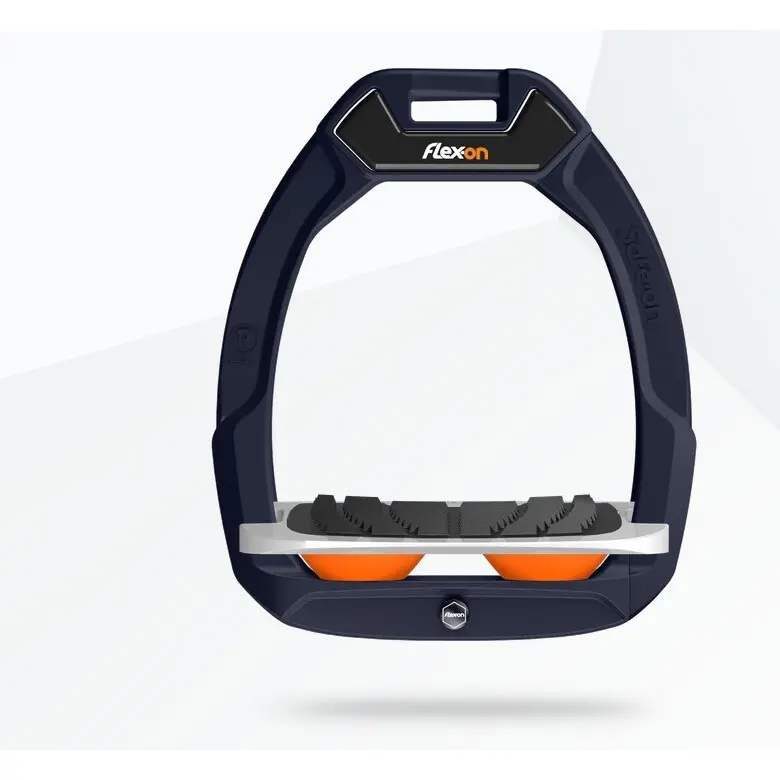 Sicherheitssättelsteigbügel Schräg Grip Blau/Grau/Orange Flex-On Safe-On