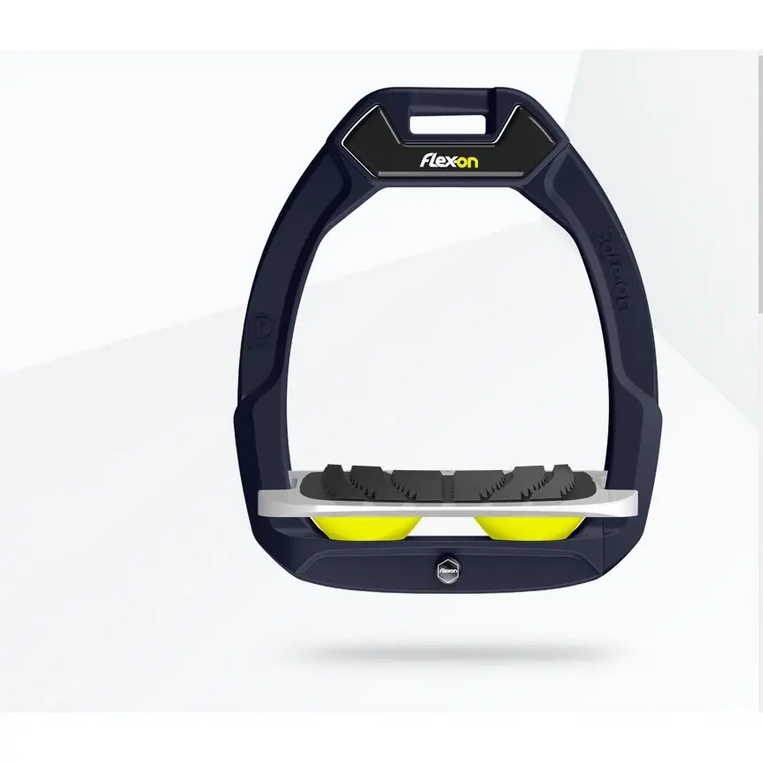 Sicherheitssteigbügel Reiten Neigung Grip Blau/Grau/Gelb Flex-On Safe-On