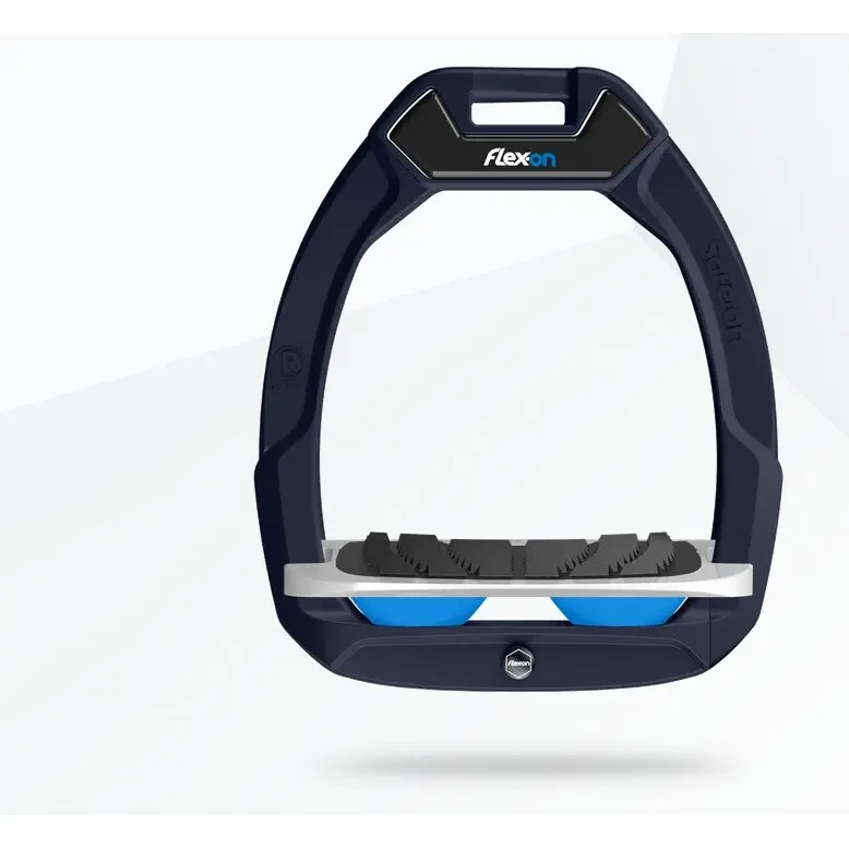 Sicherheitssteigbügel Reiter incliniert Grip Blau/Grau/Blau Flex-On Safe-On