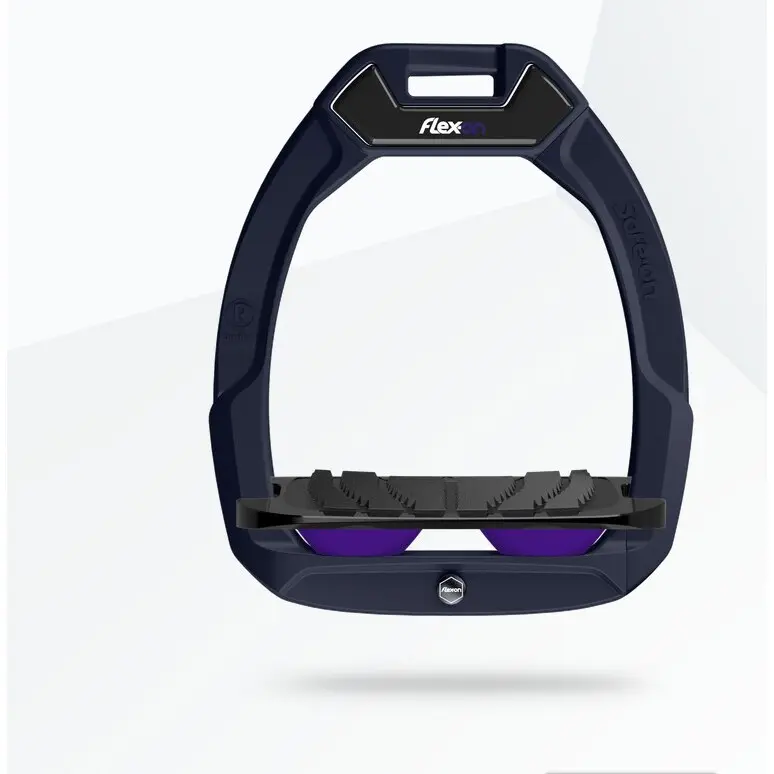Sicherheitsreitsteigbügel Geneigter Grip Blau/Schwarz/Violett Flex-On Safe-On