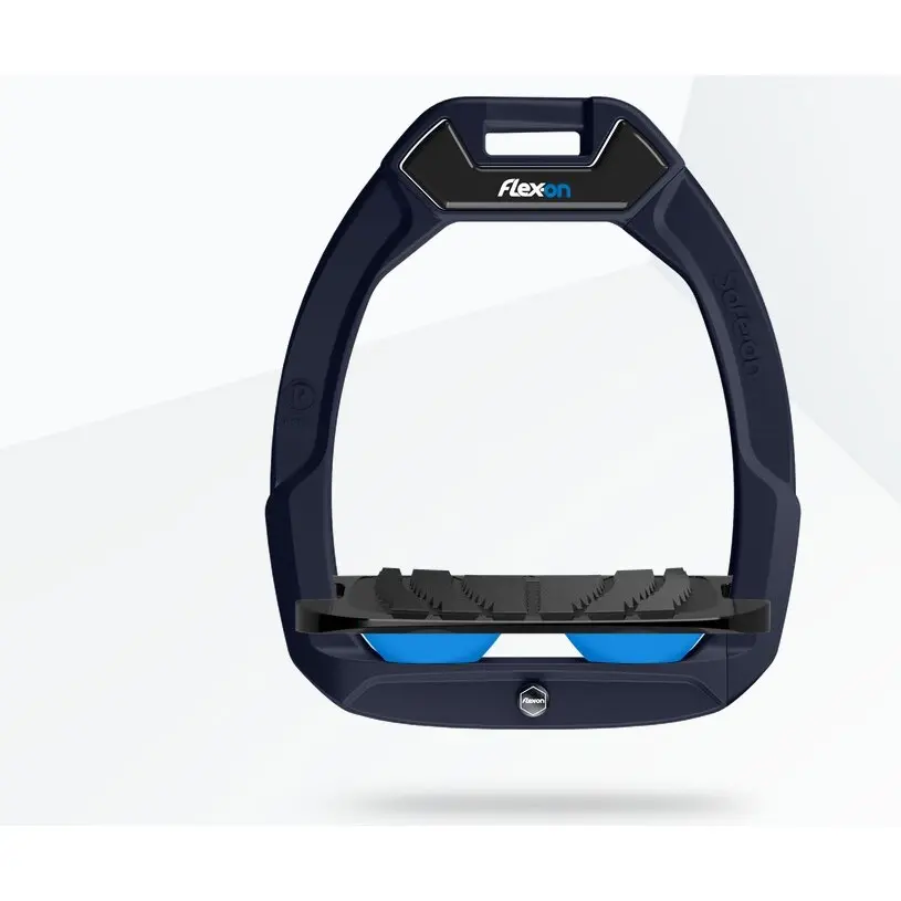 Sicherheitssteigbügel Reiten Schräg Grip Blau/Schwarz/Blau Flex-On Safe-On