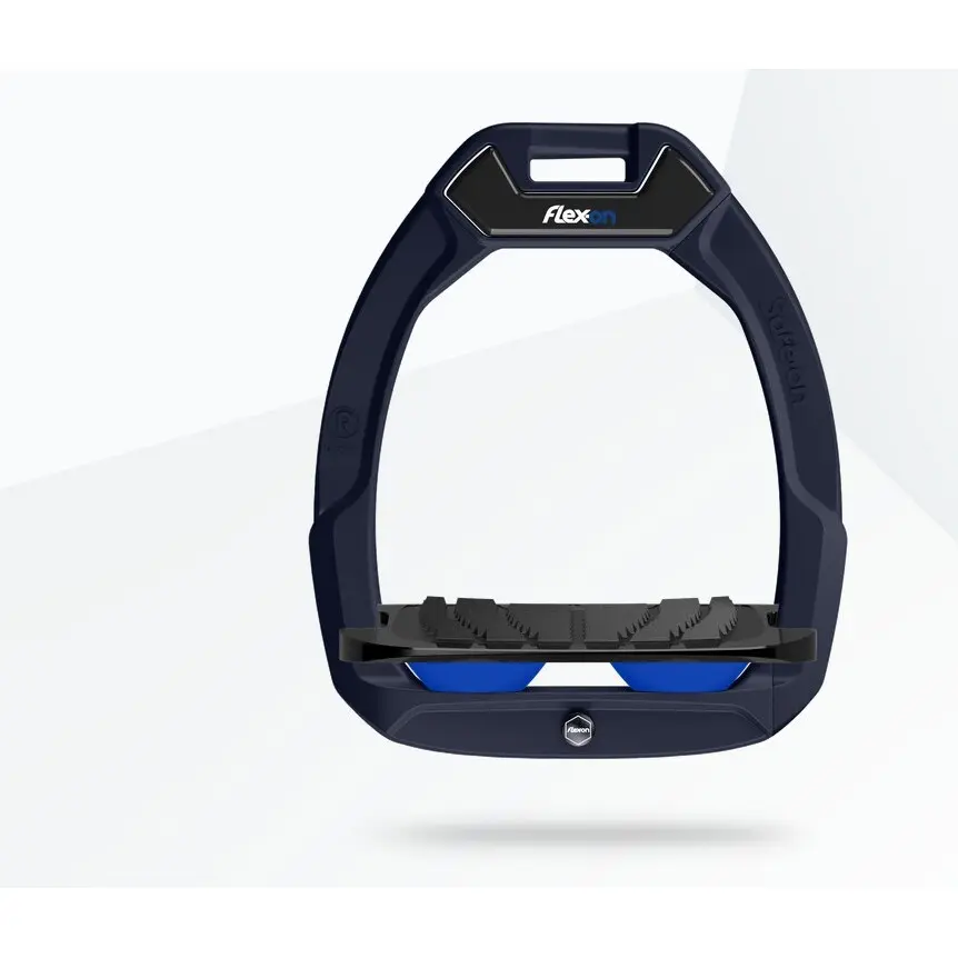 Étriers de sécurité d’équitation Incliné Grip Bleu/Noir/Bleu Flex-On Safe-On