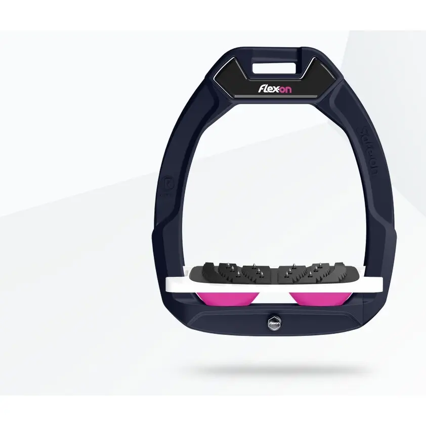 Sicherheitssteigbügel Reiten Neigung Ultra Grip Blau/Weiß/Rosa Flex-On Safe-On