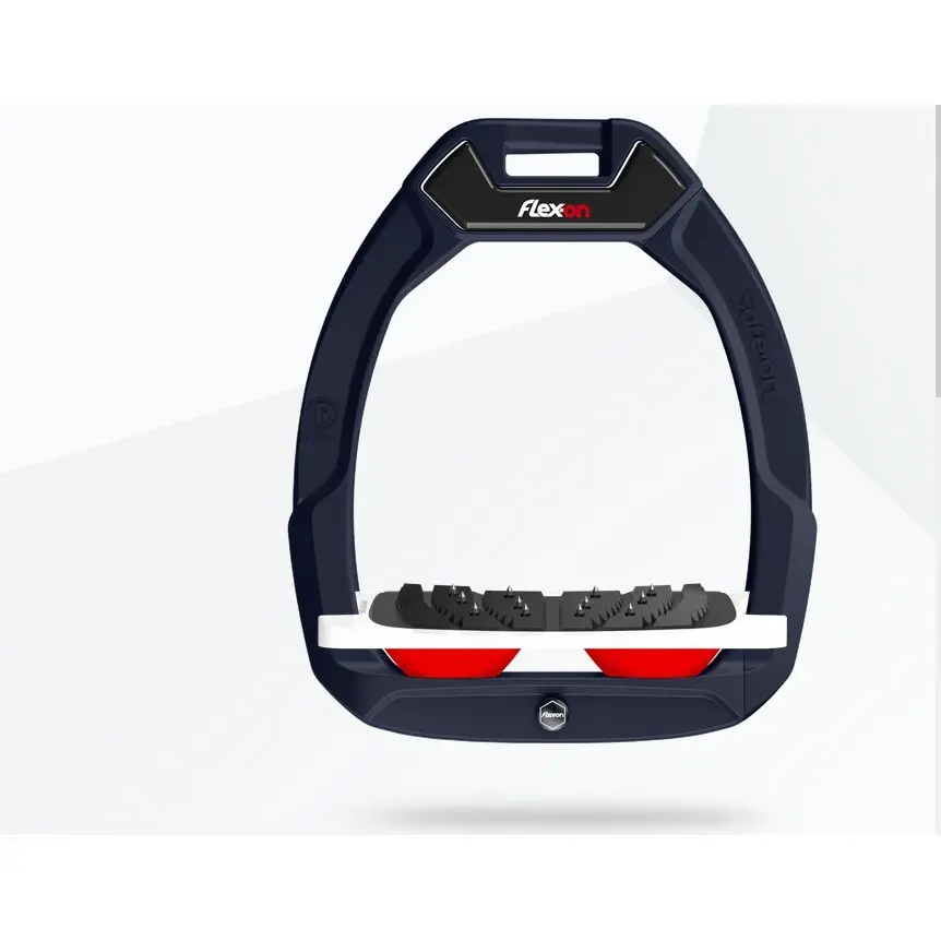 Sicherheitssteigbügel Reiten Winklig Ultra Grip Blau/Weiß/Rot Flex-On Safe-On