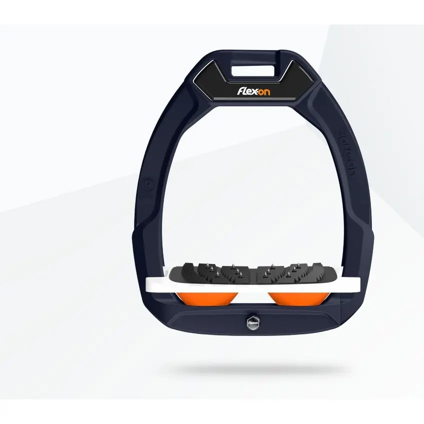 Sicherheitssteigbügel Reiten Neigung Ultra Grip Blau/Weiß/Orange Flex-On Safe-On