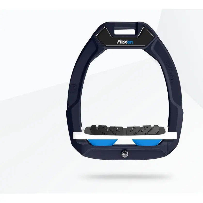 Comparer les prix de Étriers de sécurité d’équitation Incliné Ultra Grip Bleu/Blanc/Bleu Flex-On Safe-On