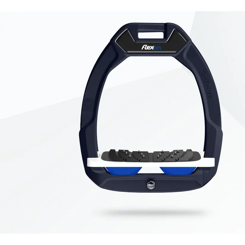 Sicherheitssteigbügel Reiten Schräg Ultra Grip Blau/Weiß/Blau Flex-On Safe-On