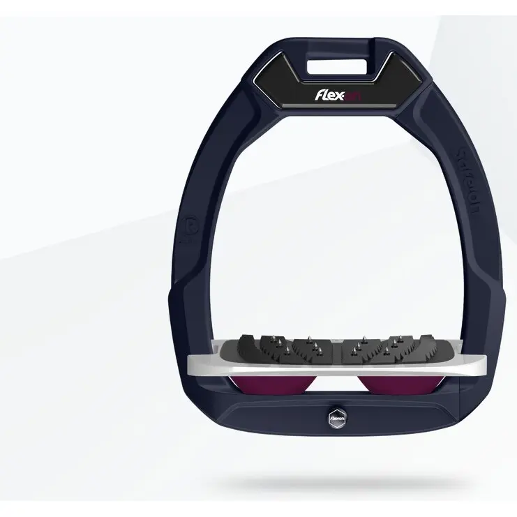 Sicherheitssteigbügel Reiten Schräg Ultra Grip Blau/Grau/Pflaume Flex-On Safe-On