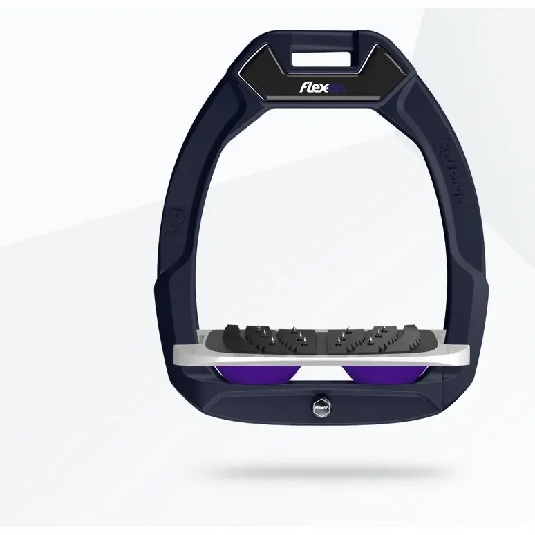 Sicherheitssteigbügel Reiten Geneigt Ultra Grip Blau/Grau/Violett Flex-On Safe-On