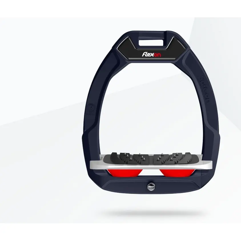 Sicherheitssteigbügel Reiten Neigung Ultra Grip Blau/Grau/Rot Flex-On Safe-On