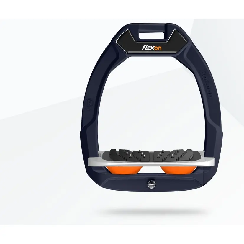 Sicherheitssteigbügel Reiten Geneigt Ultra Grip Blau/Grau/Orange Flex-On Safe-On