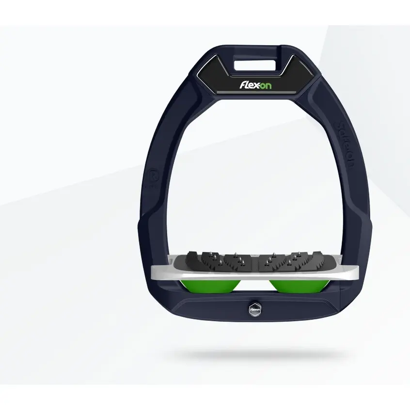 Sicherheitssteigbügel Reitsport Neigung Ultra Grip Blau/Grau/Grün Flex-On Safe-On