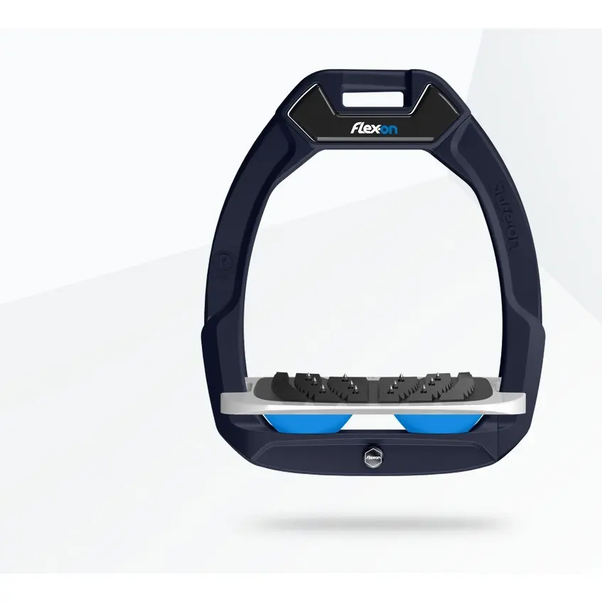 Reitsteigbügel Sicherheitssteigbügel Neigung Ultra Grip Blau/Grau/Blau Flex-On Safe-On