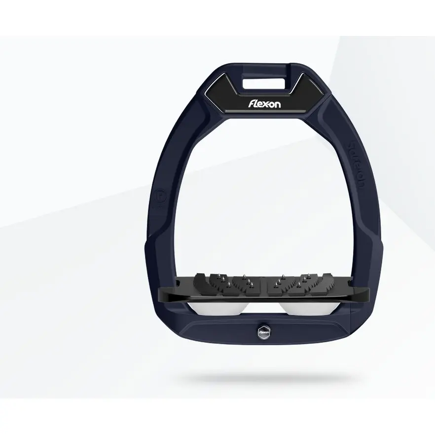 Sicherheitssteigbügel Reiten Geneigt Ultra Grip Blau/Schwarz/Weiß Flex-On Safe-On