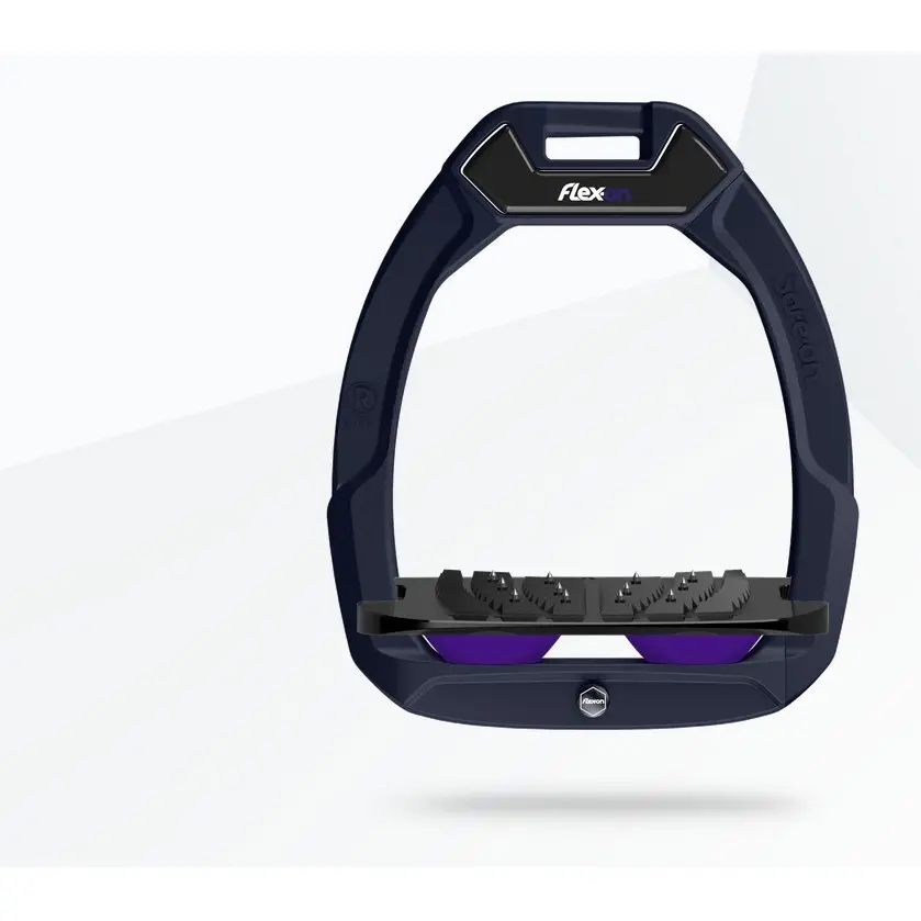 Sicherheitssteigbügel Reiten Neigung Ultra Grip Blau/Schwarz/Lila Flex-On Safe-On