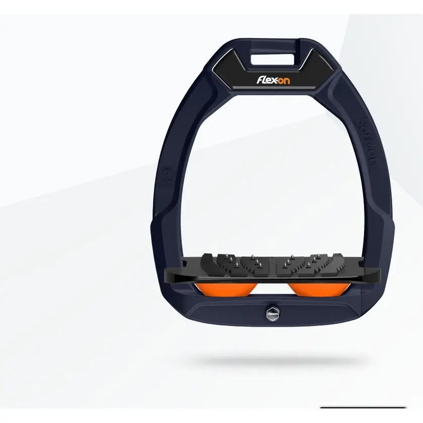 Sicherheitssteigbügel Reiten Neigungs-Ultra Grip Blau/Schwarz/Orange Flex-On Safe-On