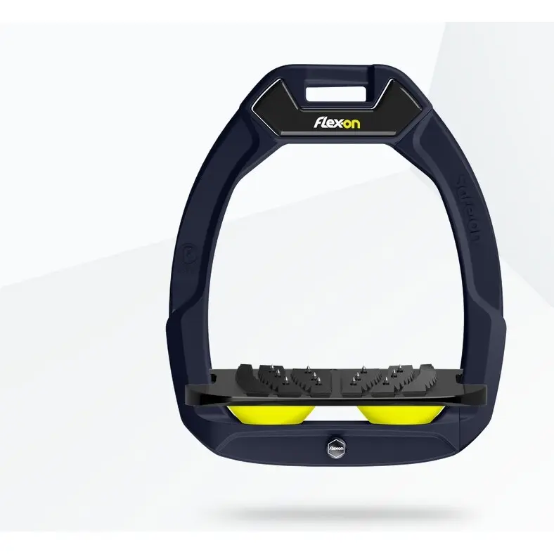 Sicherheitssteigbügel Reiten Schräg Ultra Grip Blau/Schwarz/Gelb Flex-On Safe-On