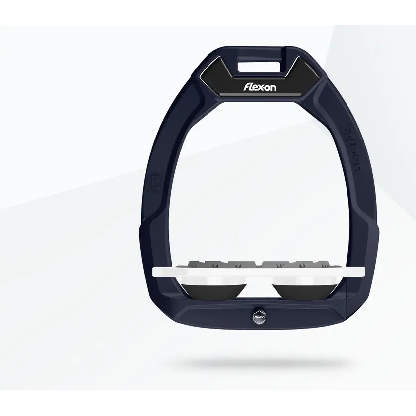 Sicherheitseisen für das Reiten Flat Grip Blau/Weiß/Schwarz Flex-On Safe-On