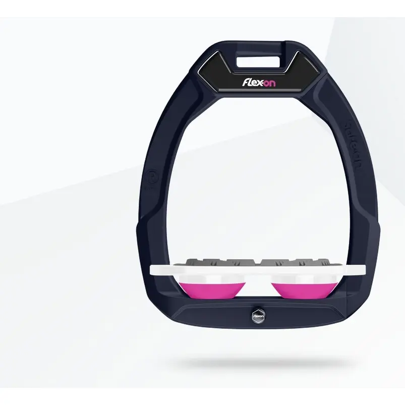 Sicherheitssteigbügel Flat Grip Blau/Weiß/Rosa Flex-On Safe-On