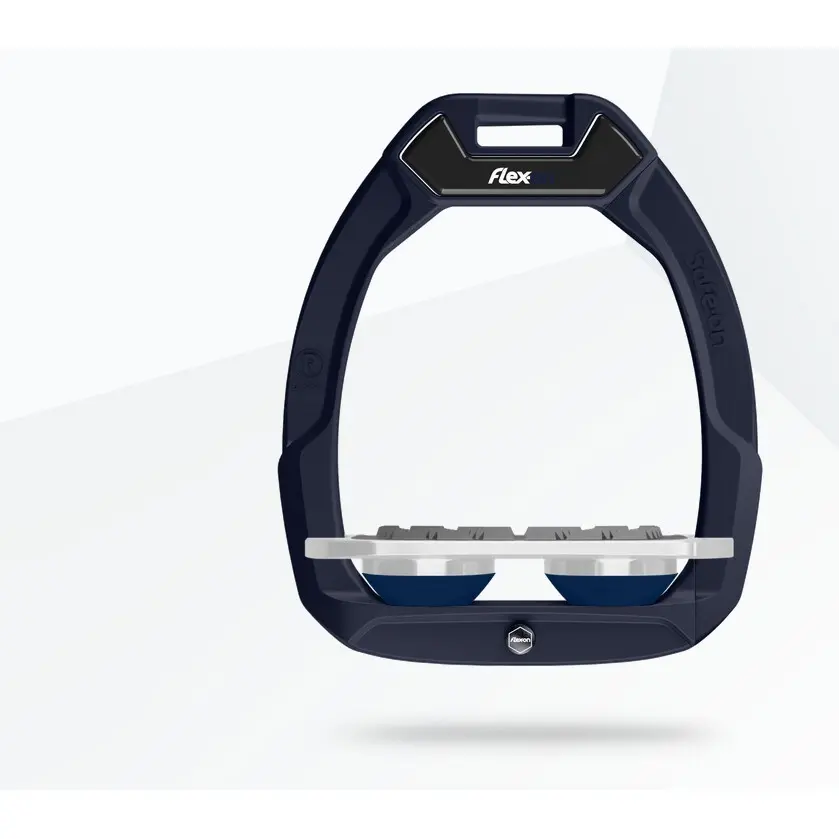 Sicherheitsreitsteigbügel Plat Grip Blau/Grau/Marin Flex-On Safe-On